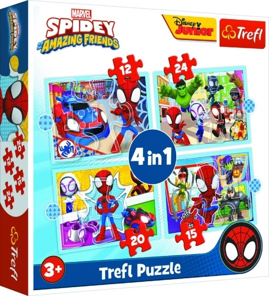 Puzzle Spiderman a jeho úžasní priatelia 4v1