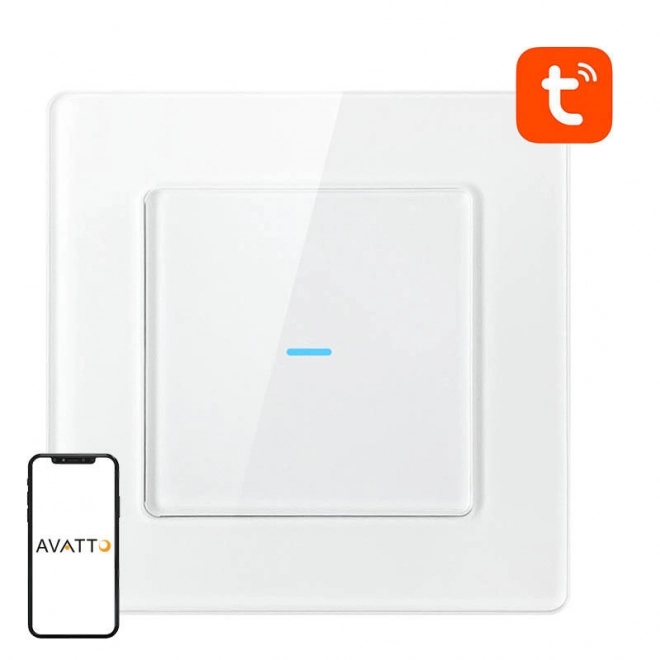 Inteligentný wi‑fi dotykový vypínač svetla Avatto, 1 tlačidlo, biely