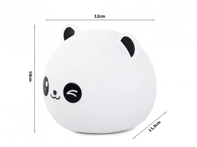 Nočná LED lampička Panda - Silikónová, RGB, Diaľkový Ovládač, USB