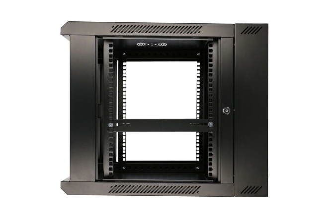 Nástenná dvojsekčná rack skriňa 6U 600x600 čierna