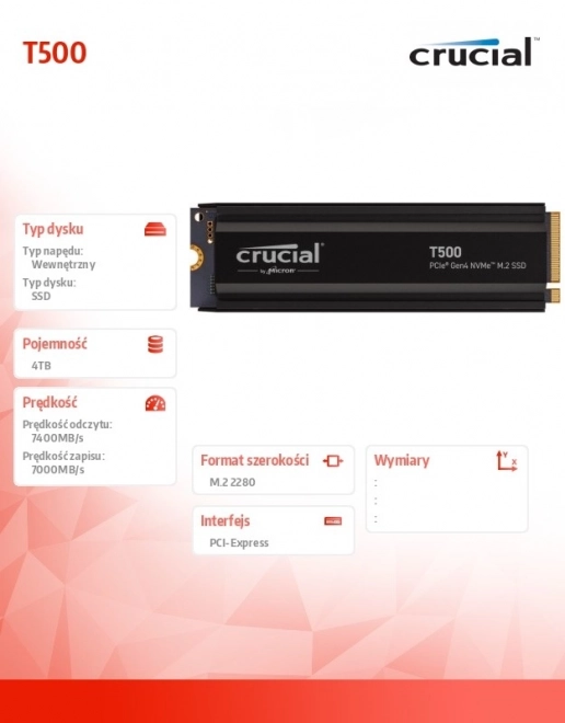Dysk SSD 4TB M.2 NVMe 2280 PCIe 4.0 s chladičom