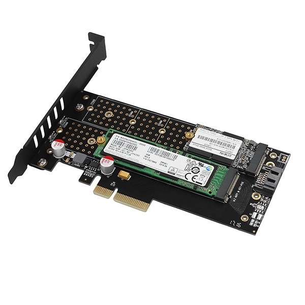 Adaptér PCIe na pripojenie diskov SSD M.2 NVMe a SATA