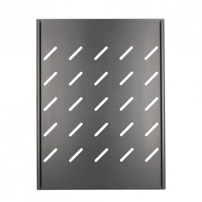 Čierna polica 1U pre 19" rack skrine s hĺbkou 600 mm
