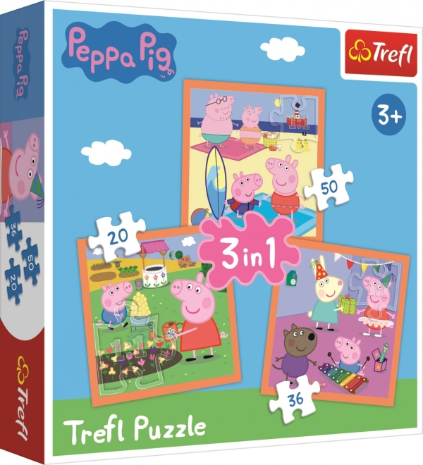 Trefl Puzzle Prasiatko Peppa: Úžasné nápady 3v1