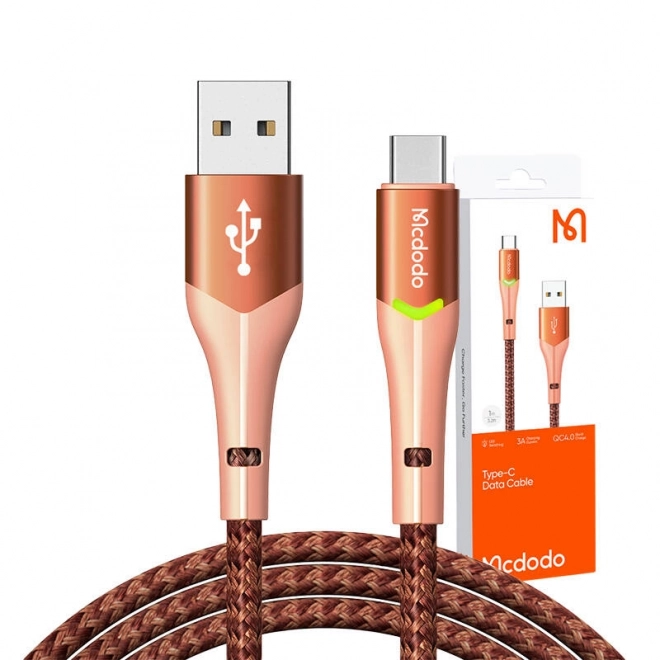 Kábel USB na USB-C Mcdodo Magnificence LED 1m (oranžový)