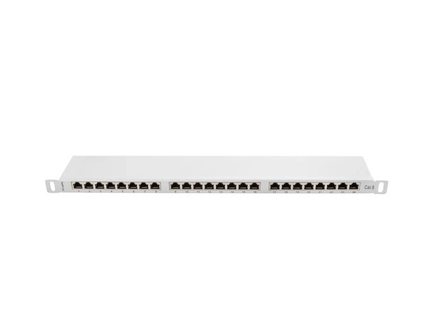 Patch panel 24 portov Kat.6 šedý tienený