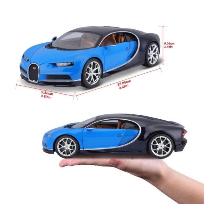 Kovové autíčko Bugatti Chiron modré/tmavo modré