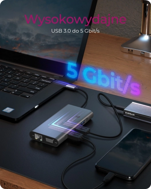 Stolová stanica USB-C s duálnym video výstupom