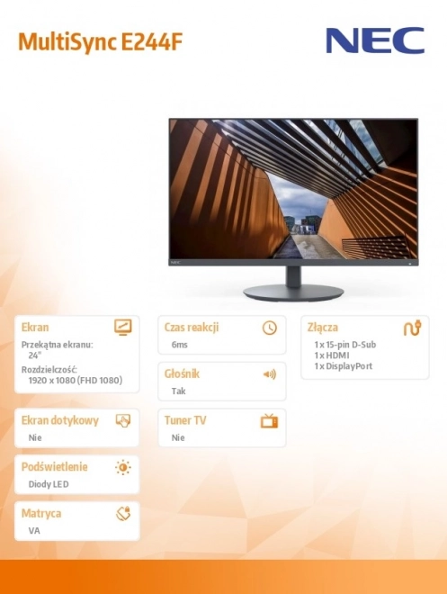 Monitor MultiSync 24 palcov HDMI