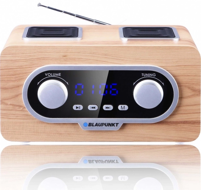 Prenosné rádio FM PLL SD/USB/AUX s akumulátorom a hodinami