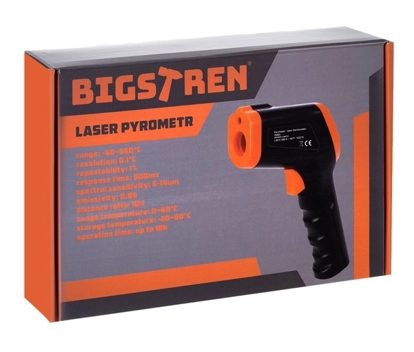 Bezkontaktný laserový teplomer s LCD displejom