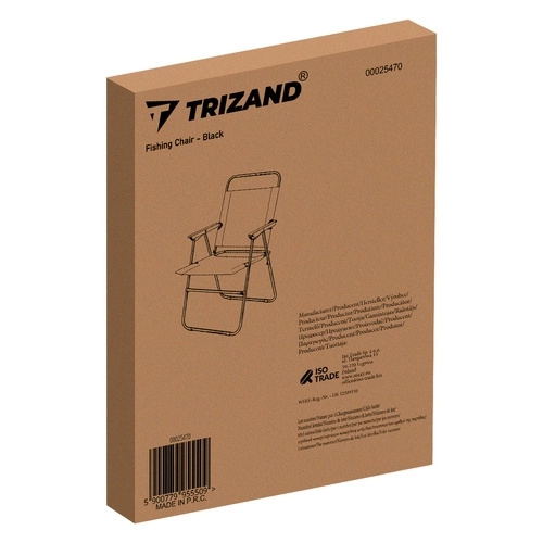 Skladacia čierna rybárska stolička Trizand