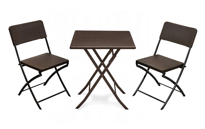 ModernHome Skladací záhradný stolík 62 cm ratanový