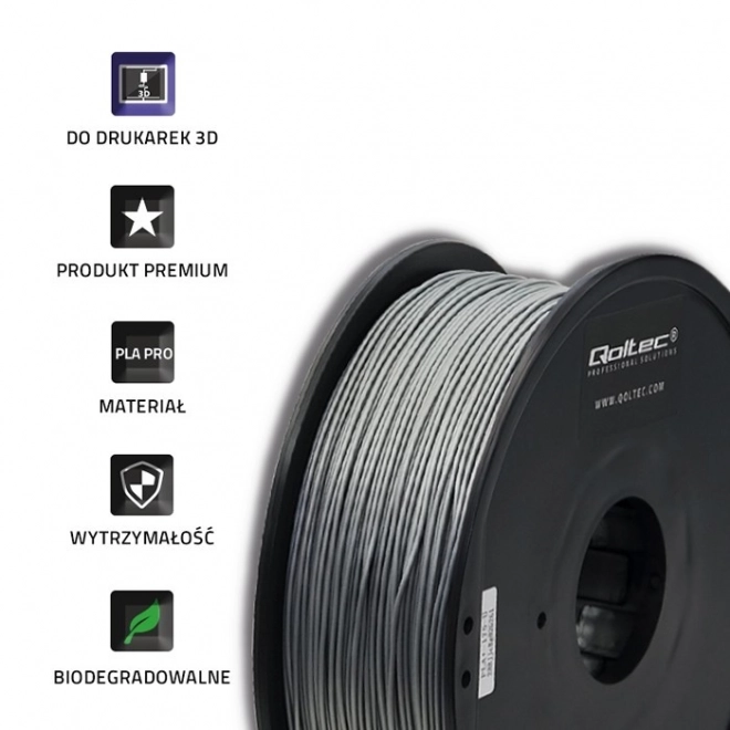 Profesionálny filament pre 3D tlač PLA PRO 1kg 1.75mm Strieborný