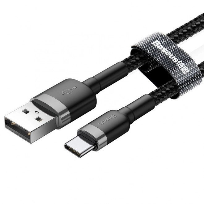 Kábel Baseus Cafule USB-C 3A 0,5 m šedo-čierny