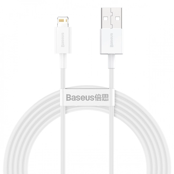 Kábel USB na iPhone 2.4A 2m Bílý