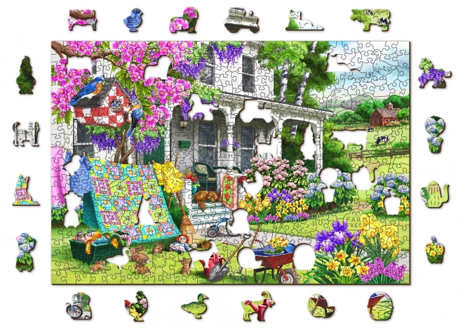 Drevené puzzle Vidiecka záhrada od WOODEN CITY
