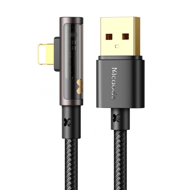 Úhlový USB kábel na Lightning Mcdodo 1,8 m čierny