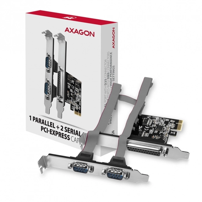 PCIe karta s paralelným LPT portom a dvoma RS232 sériovými portami