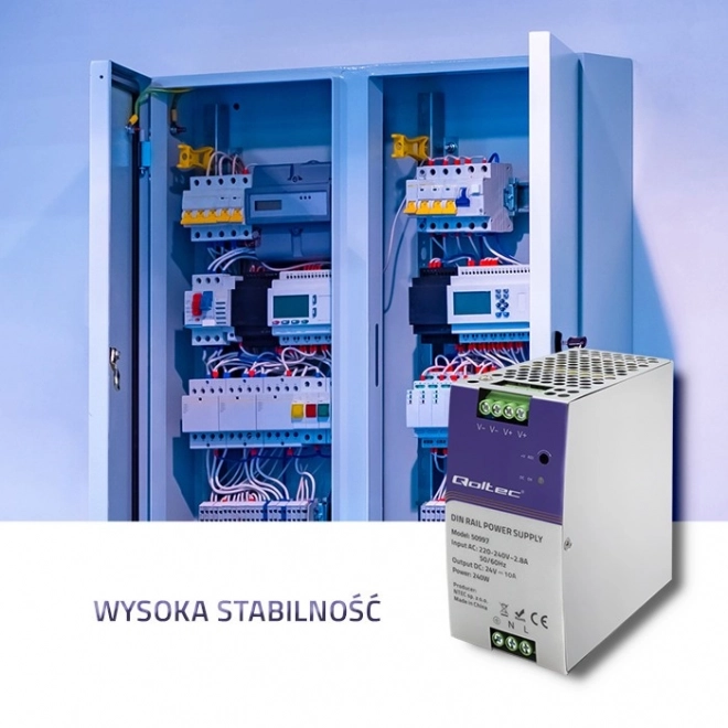 Napájací zdroj na DIN lištu 240W 24V značky Qoltec