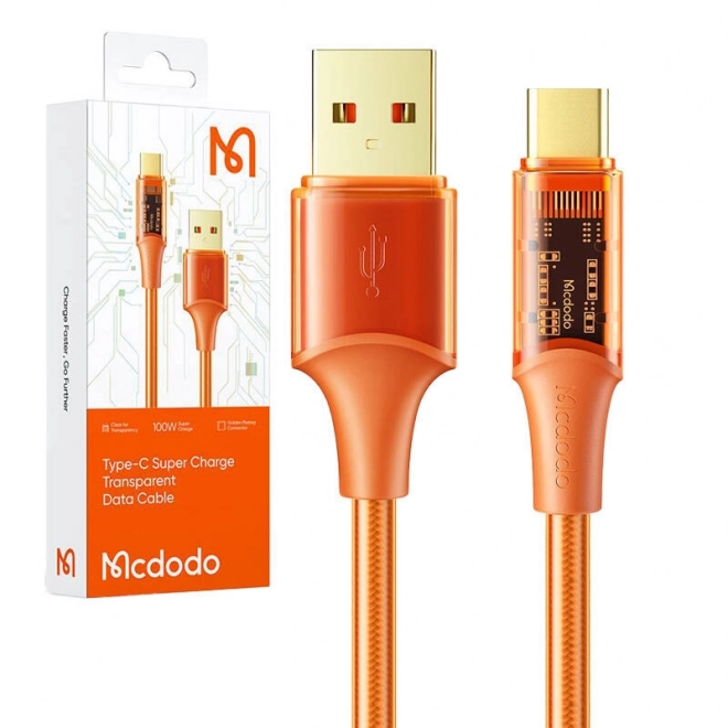 Kábel USB-C Mcdodo 6A, 1,8 m oranžový