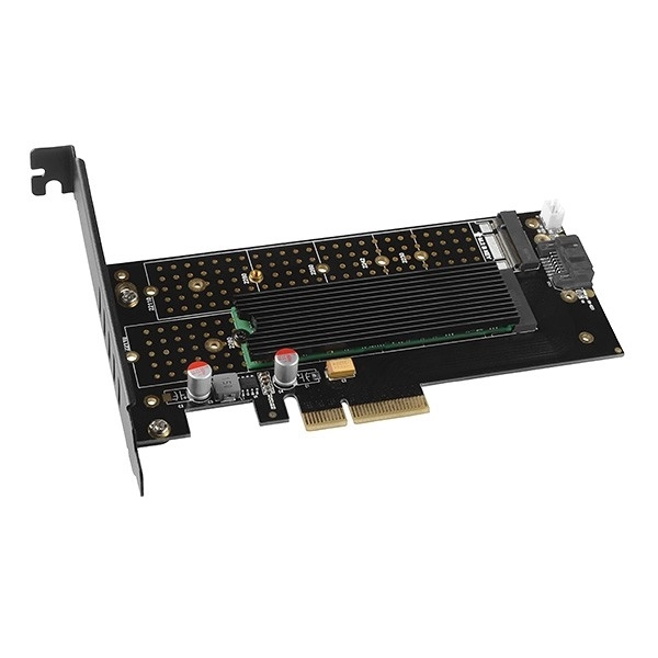 Adaptér PCIe na pripojenie diskov SSD M.2 NVMe a SATA