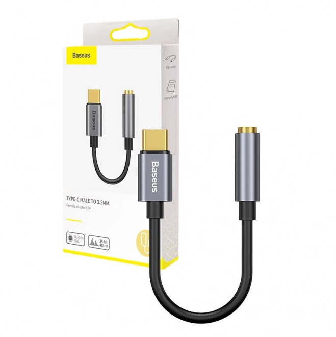 Audio adaptér Baseus USB-C na 3,5 mm mini jack - čierno-šedý