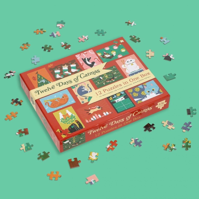 Dvanásť dní mačacích Vianoc Puzzle
