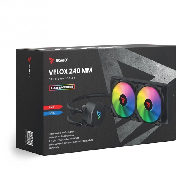 Vodné chladenie procesora ARGB Velox 240mm