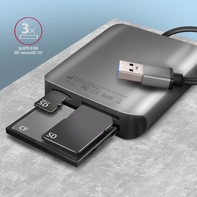 Externý čítač kariet USB-A 3.2 GEN 1 so 3 slotmi