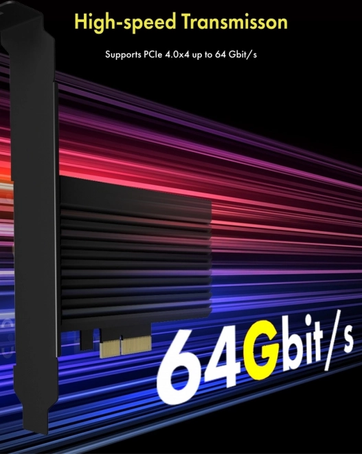 Karta PCI na M.2 SSD NVMe s chladičom