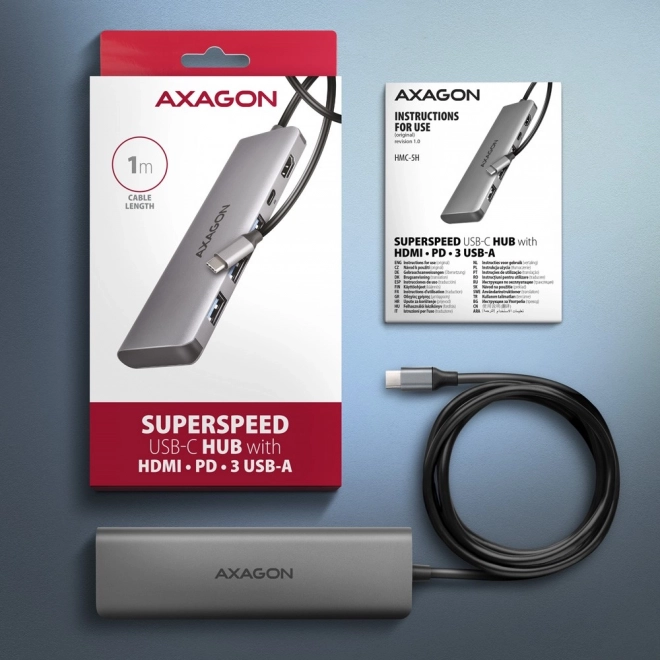 USB-C hub AXAGON s 5 portmi