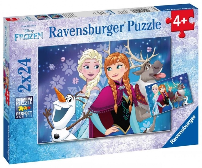 Ravensburger Puzzle Ľadové kráľovstvo: Svetlá severu 2x24 dielikov