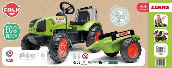 FALK Šliapací traktor Claas Arion 430 s ťažným zariadením