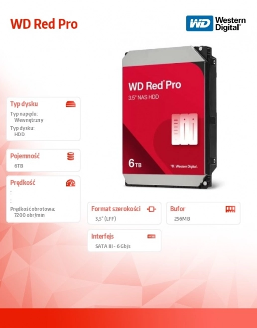 Western Digital Red Pro 6TB HDD pre NAS