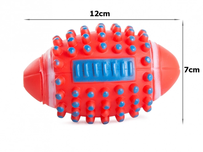 Piskacia gumená rugby lopta pre psa
