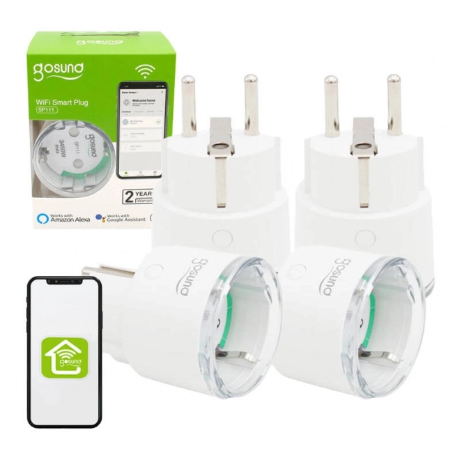 Chytrá zásuvka WiFi Gosund 3680W 16A 4-pack