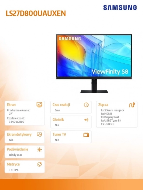 Monitor 27 palcov ViewFinity S80UD IPS UHD
