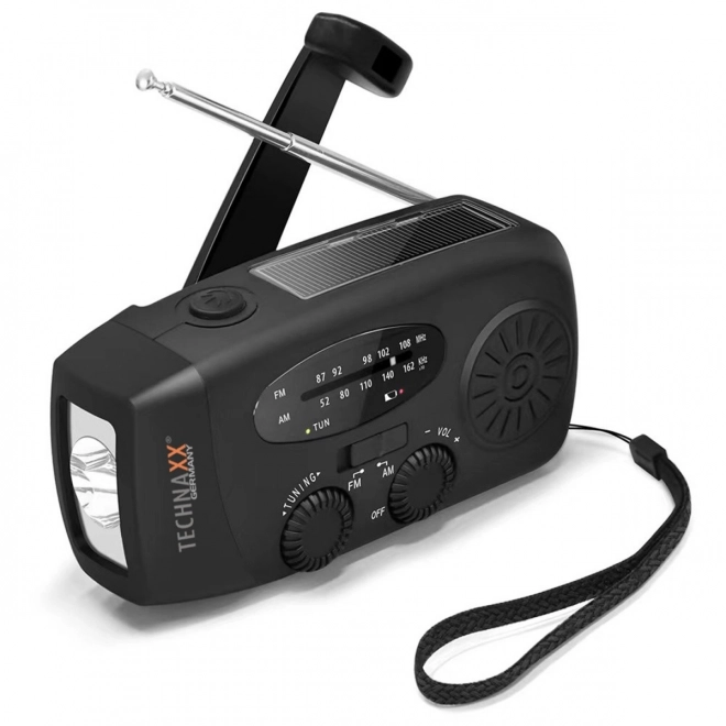 Prenosné solárne rádio AM/FM s LED baterkou