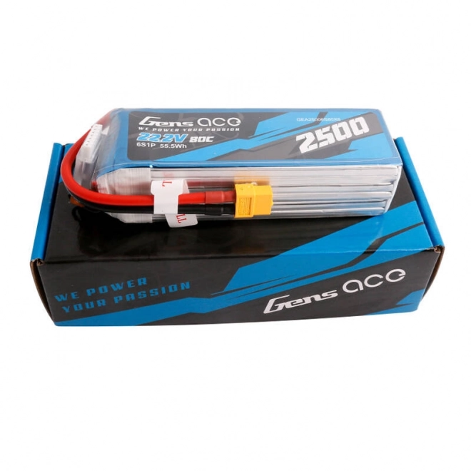Lipo batéria Gens ace 2500mAh 22,2V 80C so spojkou XT60