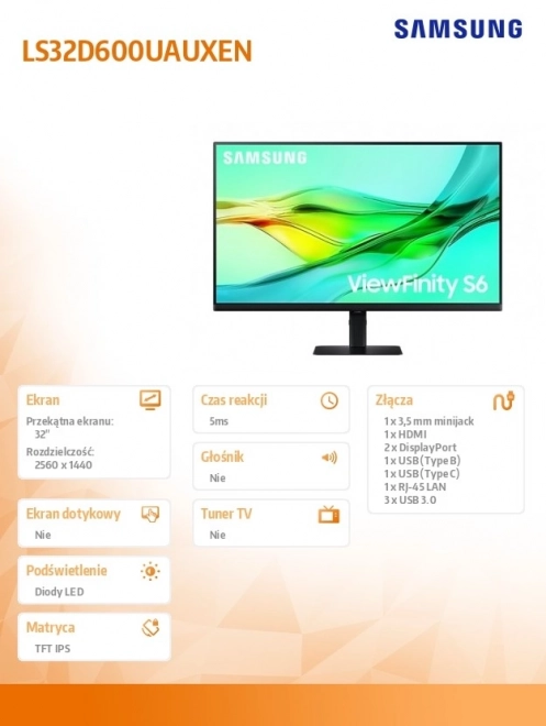 32-palcový monitor ViewFinity S60UD IPS WQHD