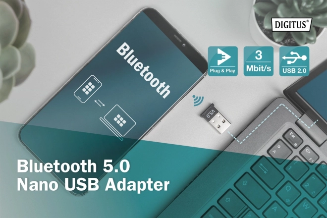 Mini adaptér Bluetooth V5.0 na USB