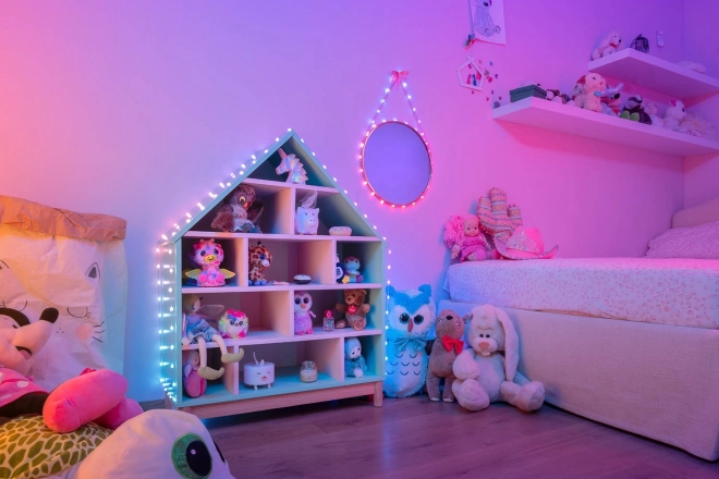 Inteligentné lampy Twinkly z LED svetlami, tvar srdca, zelený kábel, 12 m