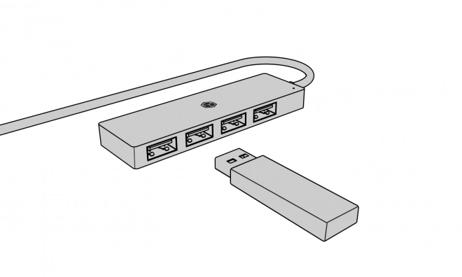 4-portový hub USB 3.2 Gen 1 Typ-C a Typ-A