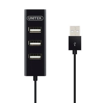 Univerzálny čierny USB hub 4x USB 2.0