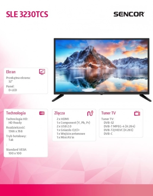Televízor Sencor 32" LED HD Ready