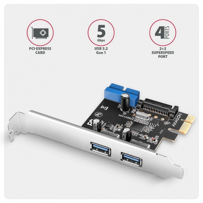 PCIe kontrolér s 2+2 USB 3.2 portmi