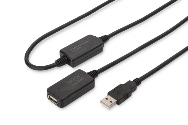 Aktívny USB 2.0 predlžovací kábel 20m čierny
