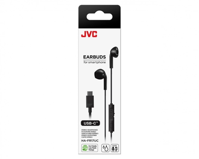 Čierne slúchadlá do uší USB-C s ovládačom