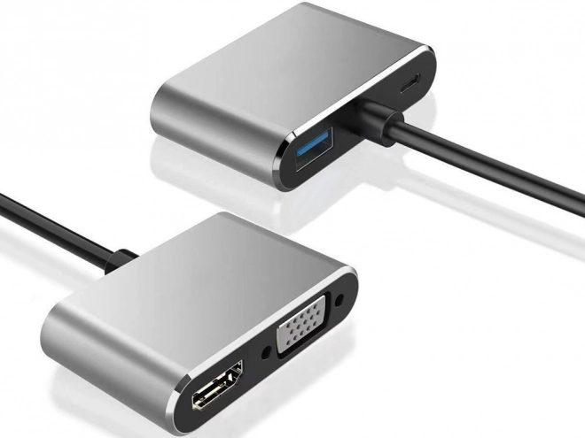 Adaptér USB-C HDMI 4K VGA Hub s Power Delivery